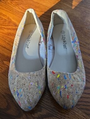 Women's Cork Ballet Flats in Multicolor Speckle